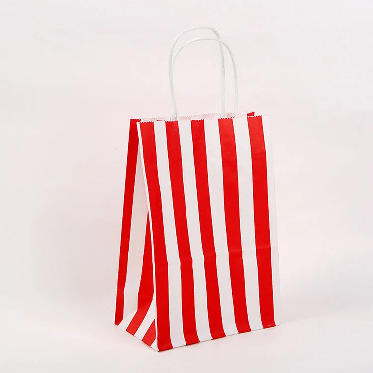 Colorful White  Kraft Paper Bags With Handles for Gift Shopping Bag  Sweet Food Paper Gift Bags