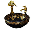 Popular Blue White Art Design Basin Bath Sink Colorful Blue and White Painting Bowl for Bathroom Tubs