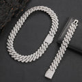 Wholesale Men Hip Hop Jewelry 20mm 3 Rows Gold Chunky Necklace Iced Out Cz Prong Cuban Link Chain Necklace Diamond Cuban Chain