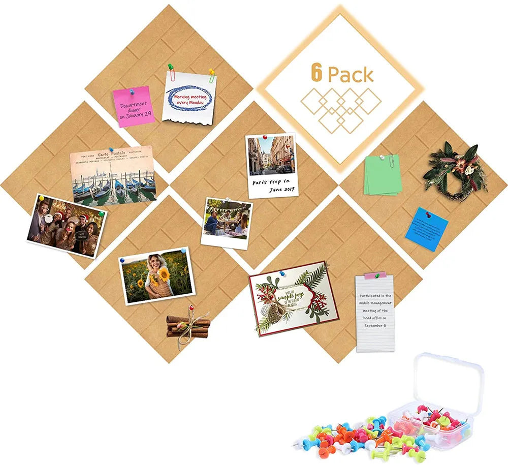 Felt Bulletin Boards Square Pin Boards with Push Pins Wall Decor Photo Memo Display Notice Board for Office Home Class