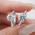 Classic 6 Prongs S925 Engagement Ring Women's Silver Rings Silver Fine Jewelry Moissanite Rings for Girls