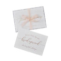 Ready to Ship Deckle Edged Handmade Cotton Papers Groomsman and Bridesmaid Wedding Invitation with Torn Edge