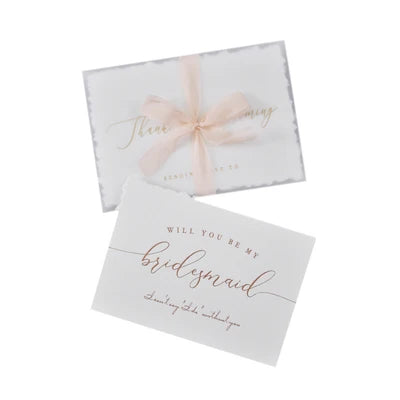 Ready to Ship Deckle Edged Handmade Cotton Papers Groomsman and Bridesmaid Wedding Invitation with Torn Edge