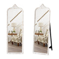 Wholesale Dressing Large Big Long Wood Framed Mirrored Wall Art Decor Standing Rustic Wood Arch Floor Mirror Full-length Mirror