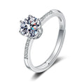 MR14 Certified 1 Carat Dainty VVS1 925 Engagement Moissanite Iced Diamond Wedding Band Ring GRA Certified