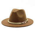 Wide Brim Simple Church Derby Top Hat Panama Wool Felt Fedoras Hat British Style Jazz Cap
