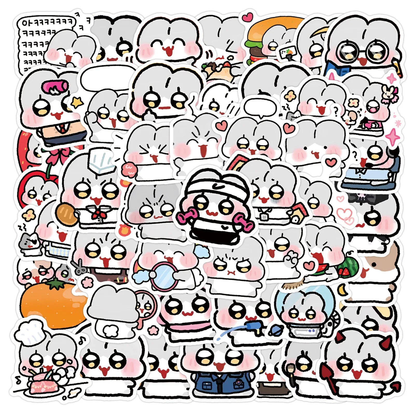 60PCS Korean popular cartoon rabbit doll Nobi sticker