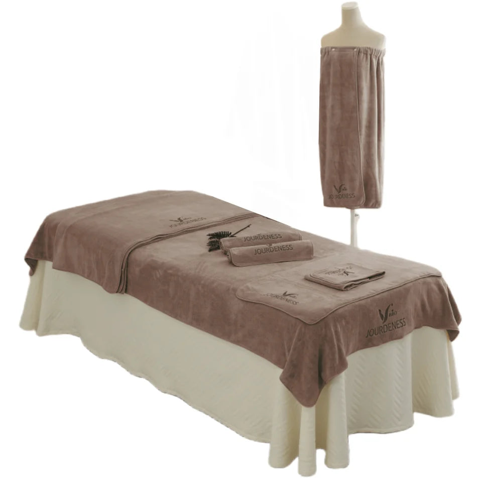 6pcs Solid Color Towel Set Soft Embroidered Towel and Bath Towel Set for Hotel and Beauty Salon Soft and Skin-friendly