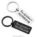 Wholesale Key Chain Custom Logo Black Silver Metal Keyring Gift Drive Safe I Need You Keychain Stainless Steel Keychains