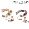 New Animal Montessori Educational Wooden Lacing Toys for Toddlers 1-3 Threading Beads Occupational Therapy Toys for Toddlers