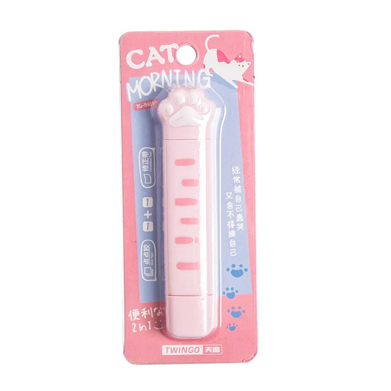 Cartoon Cat Paw Double Head Correction Tape Correction Tape Cute Correction Tape Stationery