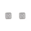 E073  Bling Bling Square Stud Earrings Brass CZ Female Earrings Fashion Jewelry for Women