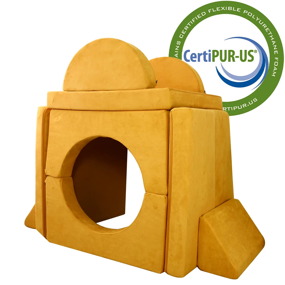 Castle Design Kids Play Sofa Foam Blocks Sectional Modern Couch Pillows Living Room Play Kids Couch