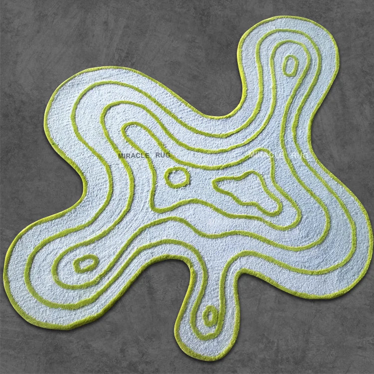 Handmade Die Cut Plant Carpet Home Logo Area Moss Wool Rug Custom Indoor Modern Design Abstract Art Rugs Carpets