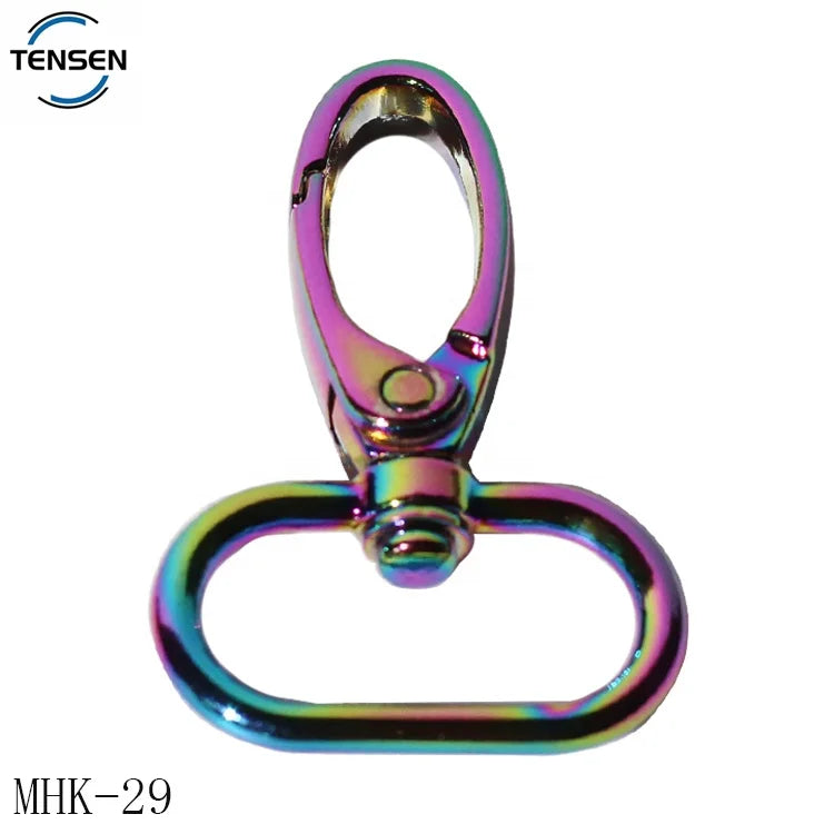 Wholesale Good Quality Buckle Clasp Hook Rainbow Oval Garment Slider Ring Tri-Glide Hook for Keychain Clothing Parts & Accessory