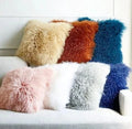 IRWOODS C-24 Tibetan Lamb Skin Fur Pillow Natural Long Curly Wool Grade Customizable Patchwork Living Room Chair Sofa Home Hotel