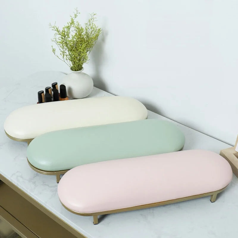 Metal Base Manicure Hand Pillow Flexible Soft PU Leather Nail Pillow Pad Arm Rest Nail Salon Beauty Tools