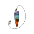 Natural Crystal Seven Chakra Body Energy Conical Section Spirit Pendulum Hexagonal Pyramid Necklace Pendant.
