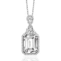CAOSHI Simple Geometric Design Rectangle Crystal Cubic Zirconia Necklaces for Women Wedding Fashion Jewelry CZ Pendant Necklaces