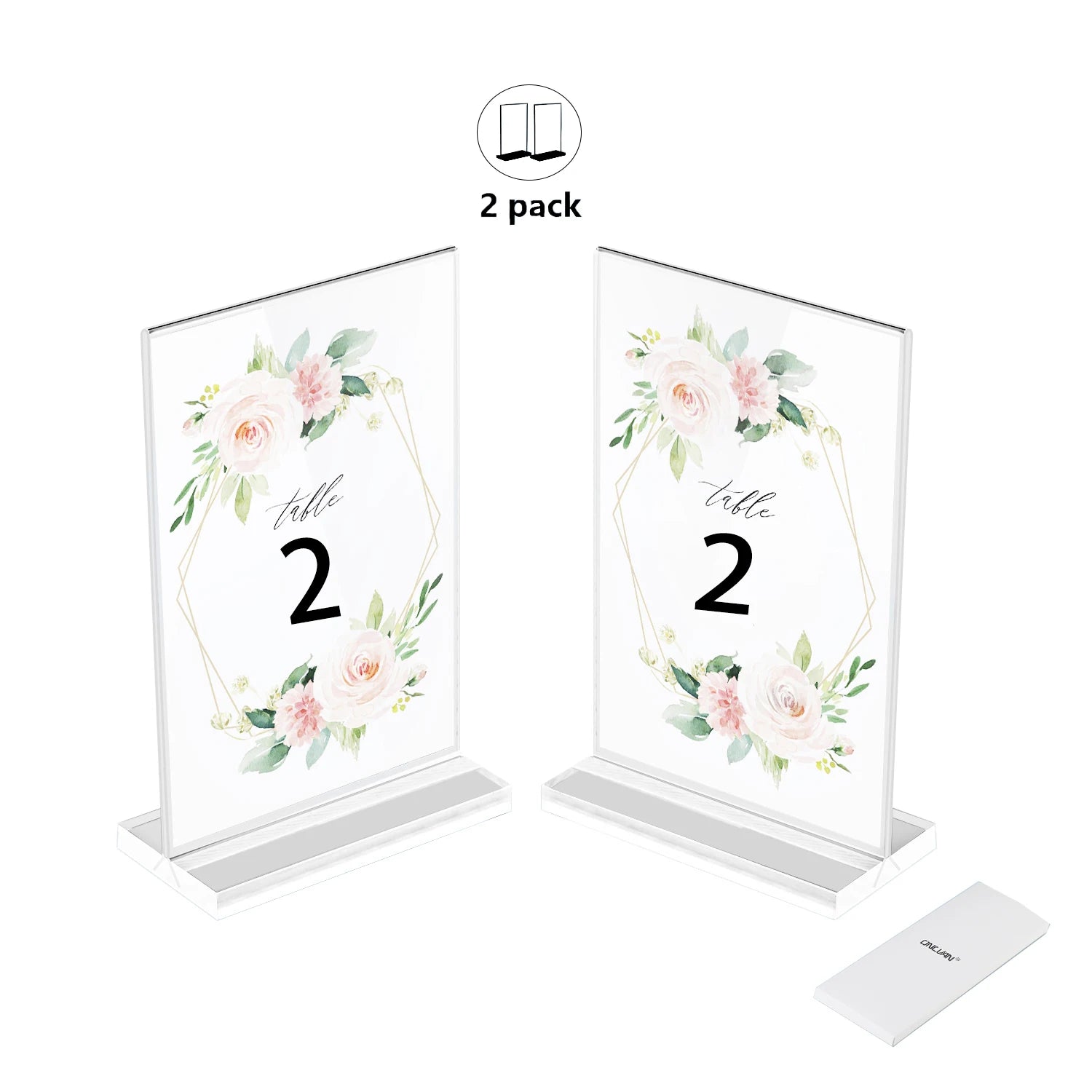 Hot sale Clear table top sign holder Double Sided acrylic sign display holders acrylic sign stand holder