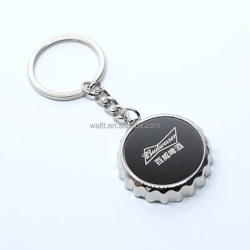 TURBOOST Custom Bottle Cap Shaped Metal Beer Bottle Opener Keychain for Brand