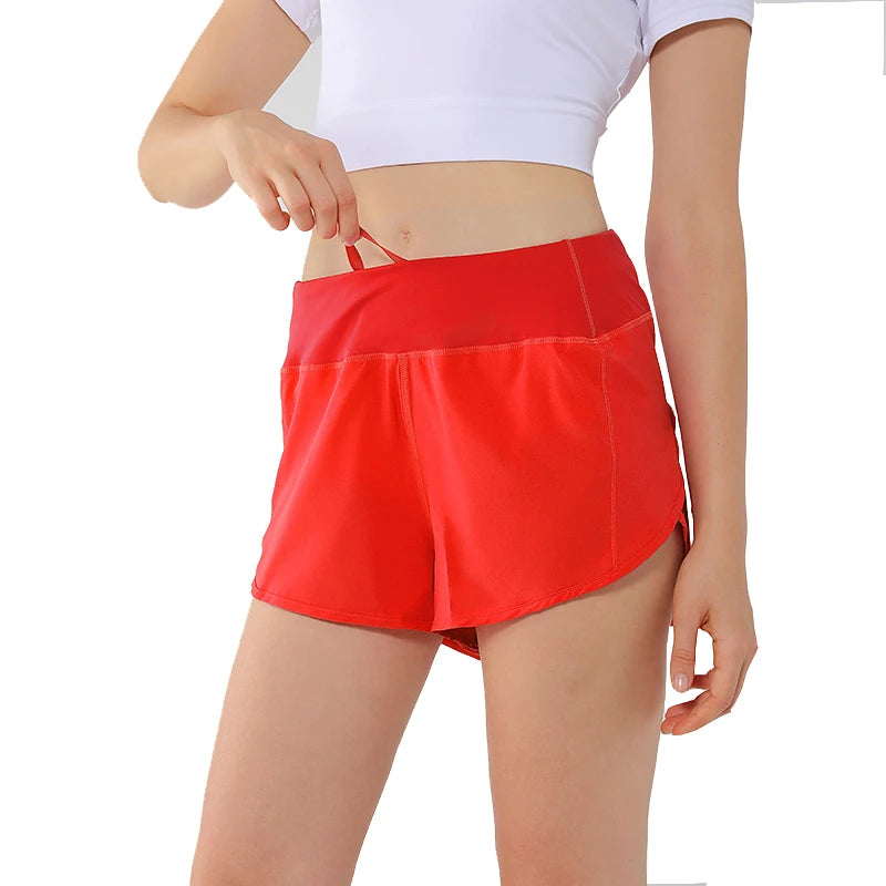 Hot Sale Women's High Waist Elastic Waist Bermuda Shorts Breathable Nylon/Spandex Athletic Cycling Fitness & Yoga Wear Pockets