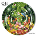 Colorful Parrot Decal On-Glazed Bone China Disposable Party Supplies Style Ceramic Dinnerware Set-Salad Dish Plate Salad Dish