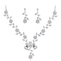 European Bridal Earrings and Necklace Jewelry Set Fashion All-match Full Diamond Necklace Pendant Earring Jewelry Making Gift