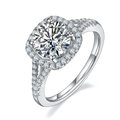 SGARIT Jewellery Round Gold Plated 925 Sterling Silver 2ct Pave Setting Moissanite Ring Jewelry