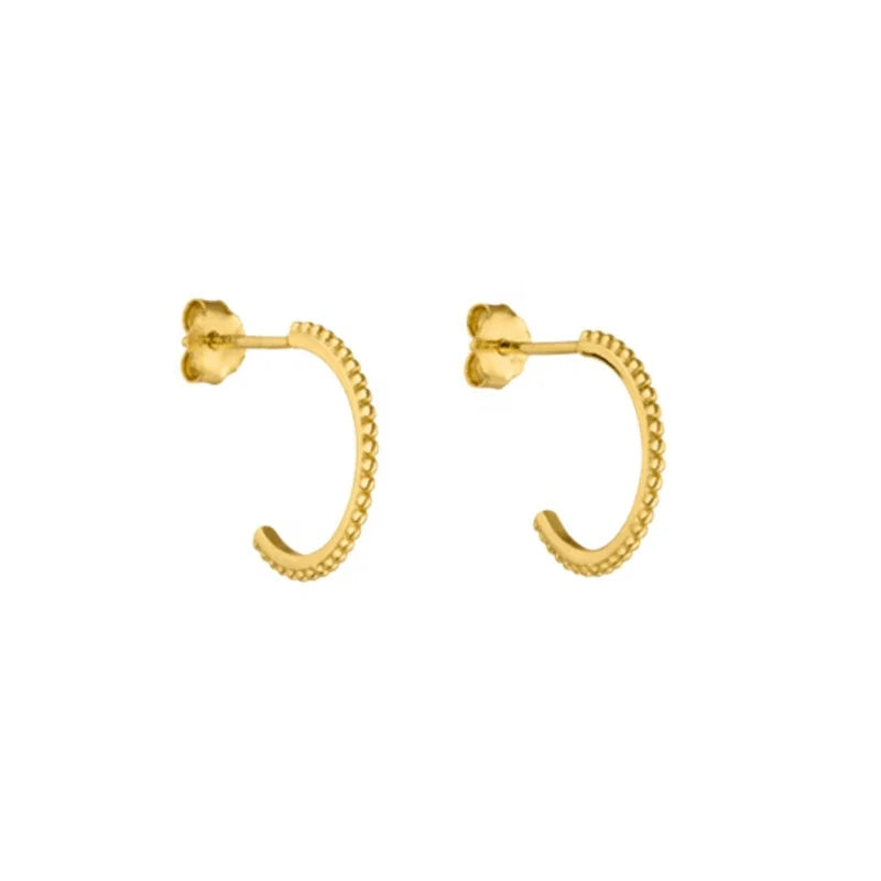 OLANI European Trendy Sun Moon Stud Earrings Gold Plated Stainless Steel Hoop Jewelry for Women Sun Boho Fashionable Stud