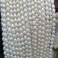 Fresh Water Baroque 7-8mm Pearl Beads Loose Glass/Crystal/Lampwork in White Pink Purple Colors Jewelry