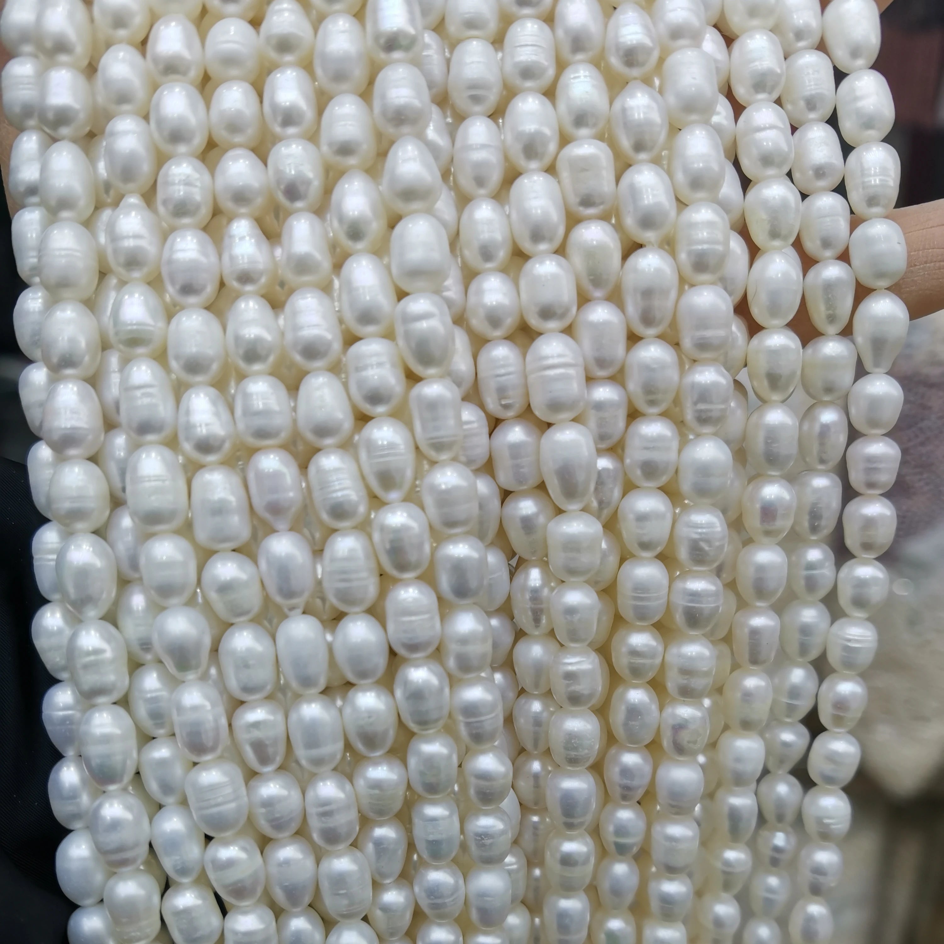 Fresh Water Baroque 7-8mm Pearl Beads Loose Glass/Crystal/Lampwork in White Pink Purple Colors Jewelry
