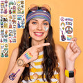 Custom Design 10 Pack Water Transfer Waterproof Temporary Peace Love Party Decoration Tattoo Stickers
