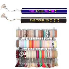 Custom Text/Logo Embroidery Friendship Braided Bracelet Adjustable Woven Charm Tassel Bracelets for Women Men Jewelry