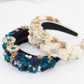Bohemian Fashion Flower Headband Luxury Temperament Sponge Crystal Rhinestones Headband for Women Accessories Wedding Party