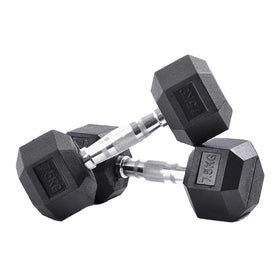 Dumbbell Exercise Weight Lifting 5KG 7.5KG 10KG Dumbbells Home Gym Equipment Rubber Hex Dumbbell