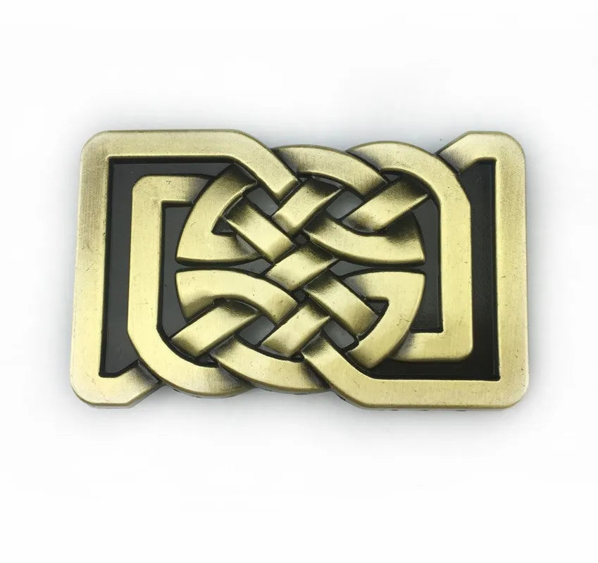 Hot Selling Metal Interlocking Belt Buckle Vintage Zinc Alloy Belt Buckle for Men and Women Gifts