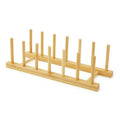 Kitchen Tableware 7 Grids 6 Layers Foldable Drain Rack Tableware Bamboo Wooden Plate Racks Dish Holder Storage Organizer