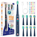 SEAGO DIY Stickers Kids Electric Toothbrush 5 Modes Age 3+ Rechargeable Sonic Toothbrush Soft Bristle 8 Pcs Brush Heads SG2303