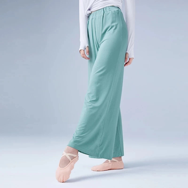Women Dance Loose Pants Ballet Modern Dancing Trousers Adults Yoga Jogging Soft Wide Leg Pants