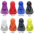 Custom Pattern Paisley Bandana Doo Rag Cap Headwraps Men's Women's Silk Durag with Long Tail and Wide Straps for 360 Waves
