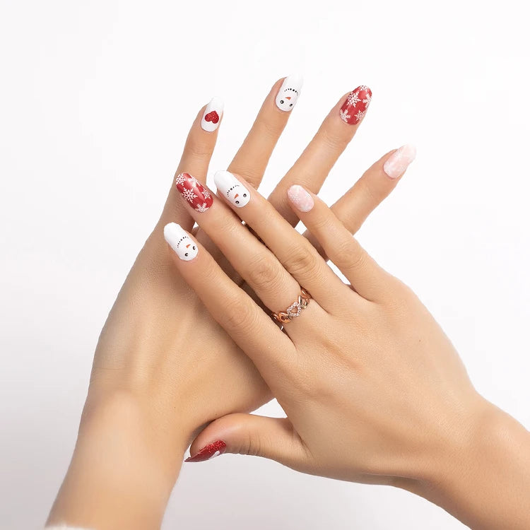 Christmas Nail Wraps Customized Fashion Snowflake Nail Stickers