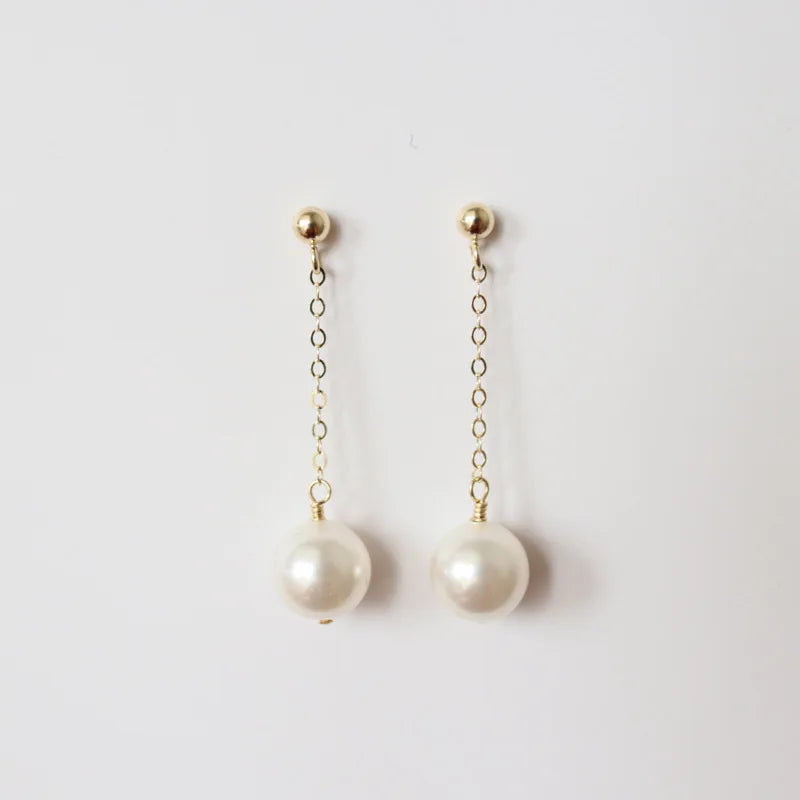 Wholesale 14K Gold Filled Drop Freshwater Pearl Earrings for Women Trendy Statement Fashion Jewelry Exquisite Design