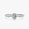 Ailmay 100% 925 Sterling Silver Fashion Sparkling 1.0ct Zirconia Finger Ring for Women Wedding Statement Fine Silver Jewelry