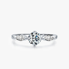 Ailmay 100% 925 Sterling Silver Fashion Sparkling 1.0ct Zirconia Finger Ring for Women Wedding Statement Fine Silver Jewelry