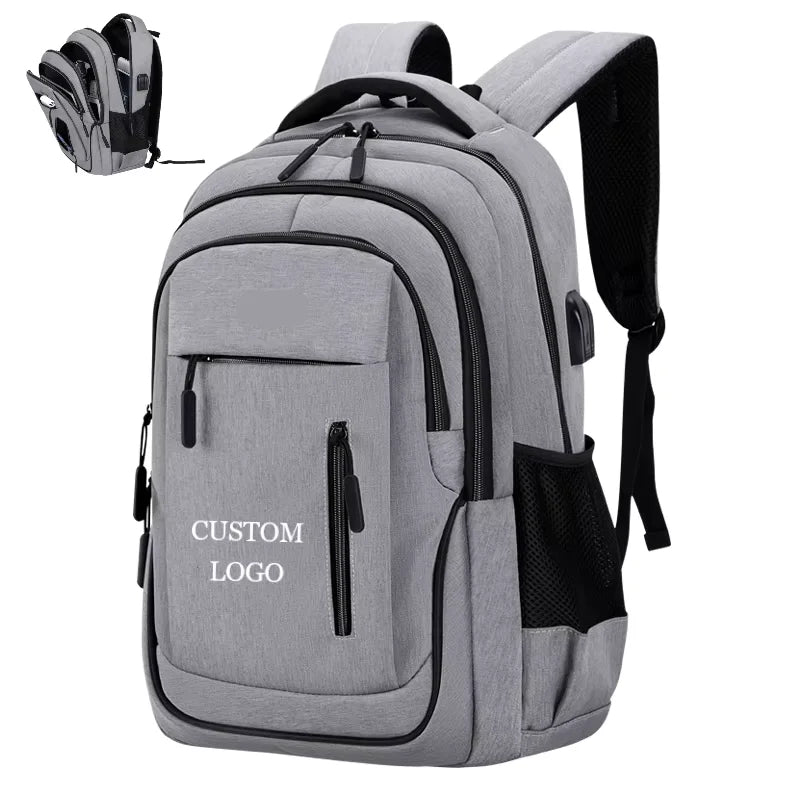 OEM Factory Custom Logo Business Laptop Backpack With USB Charging Port Waterproof Slim Professional Travel Work Bag