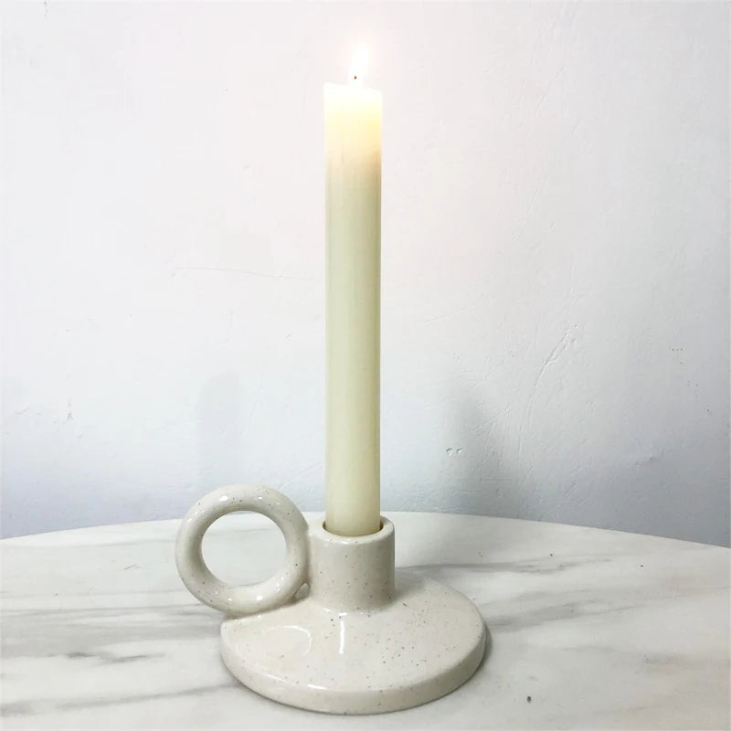 Handheld Ceramic Candlestick Aromatherapy Ceramic Candle Holder Mold Insert Small Candlestick Holders Christmas Candlestick