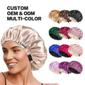 Custom Label Adjustable Silk Bonnet Double Layer Satin Bonnet Hair Bonnet for Sleeping for Women Hats Curly Natural Hair