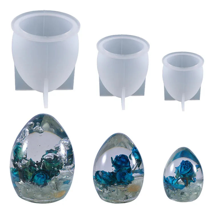 YS LED Egg-shaped Silicone Resin Mold 3D Ball Night Light Mold DIY Handmade Decoration Home Decoration Bedroom Night