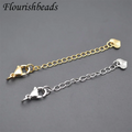 Jewelry Accessories Anti Fading Gold Plated Waterdrop Heart Tail Chain Extension Extendor Chain for Necklace Bracelet Making